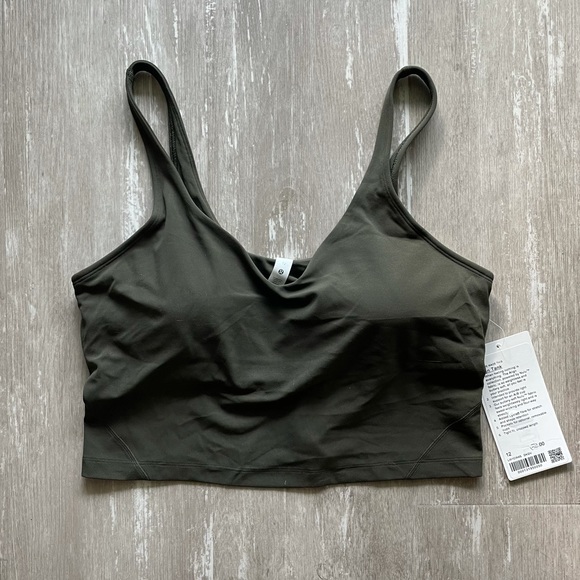 lululemon athletica Tops - Sold Lululemon Align Cropped Tank Top - Dark Olive